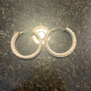 Wicker hoop earrings